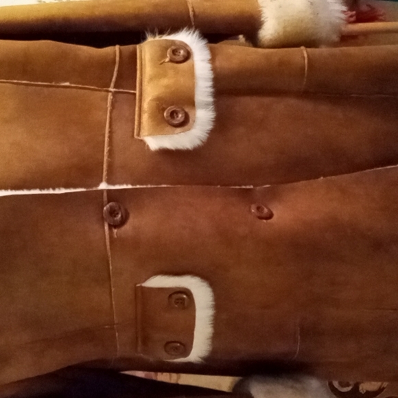 NWT,RARE,Vintage 90s,Beautiful,Penny Lane,Faux Leather & Shearling,Maxi Coat🤎🤎 - Picture 6 of 17